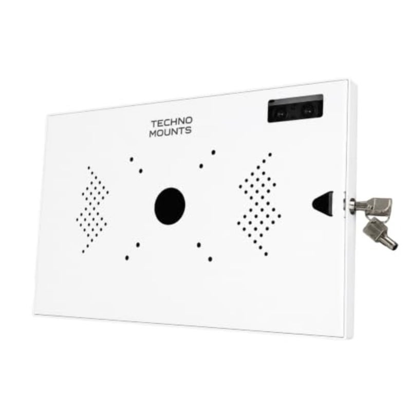 TechnoMounts Anti-Theft Tablet Enclosure for Samsung Galaxy Tab S11 Ultra 14.6, S10, S9, S8 Lockable Metal Kiosk Case, Portrait Landscape Mounting, Cable Management, POS White - Image 2