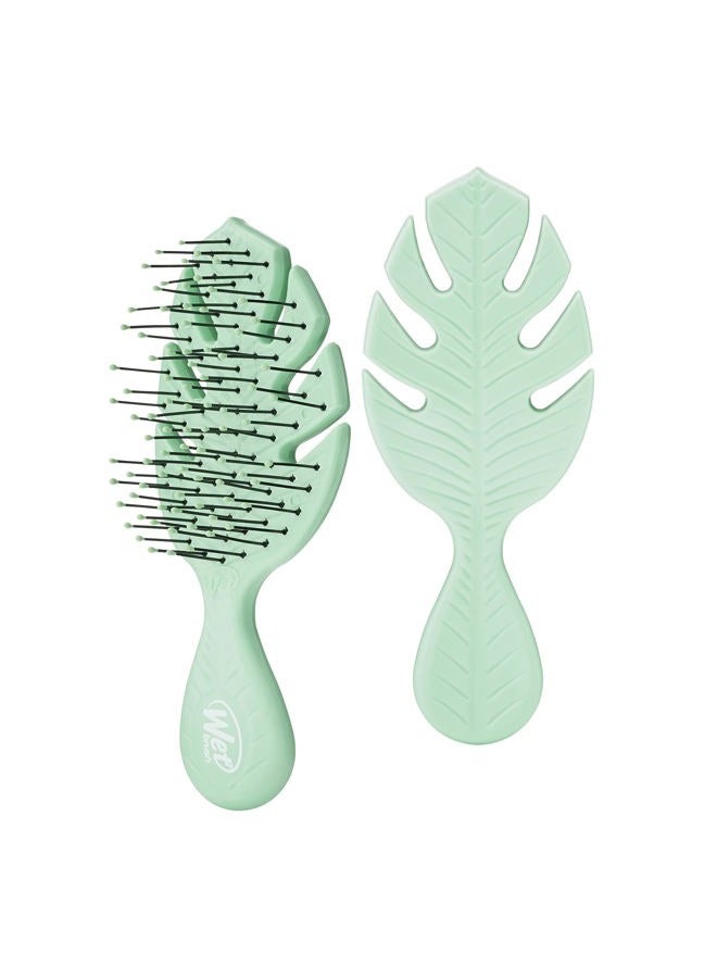 Wet Brush Go Green Mini Detangler, Green - Detangling Travel Hair Brush - Ultra-Soft IntelliFlex Bristles Glide Through Tangles & Gently Loosens Knots While Minimizing Pain, Split Ends & Breakage - Image 1