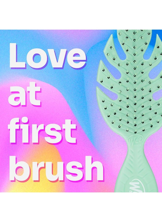 Wet Brush Go Green Mini Detangler, Green - Detangling Travel Hair Brush - Ultra-Soft IntelliFlex Bristles Glide Through Tangles & Gently Loosens Knots While Minimizing Pain, Split Ends & Breakage - Image 3