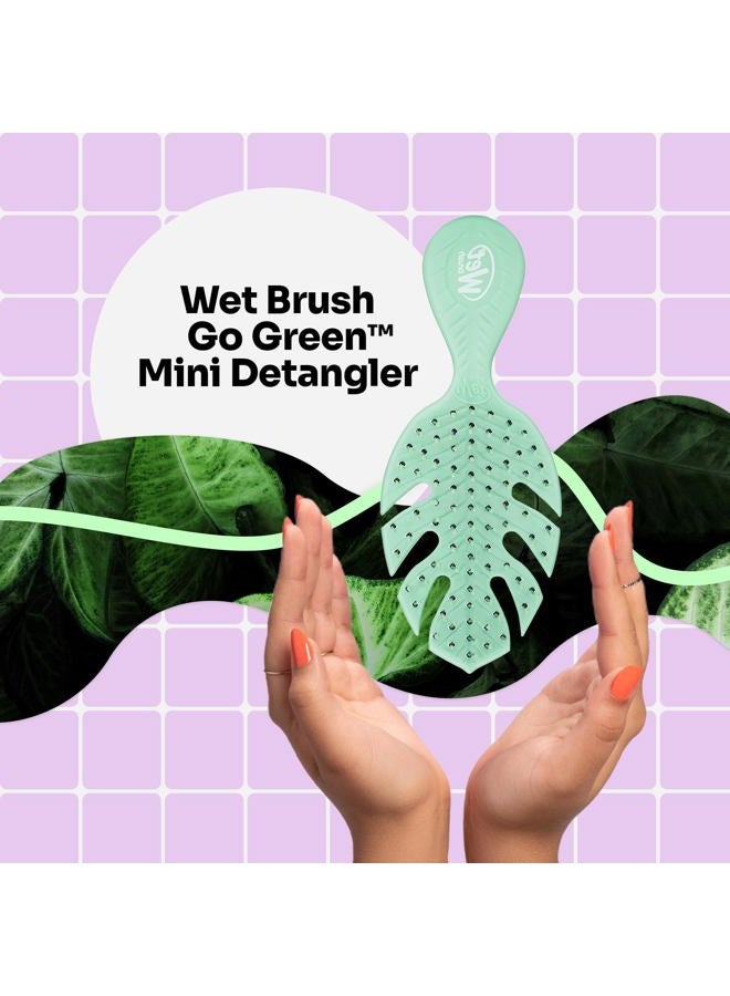 Wet Brush Go Green Mini Detangler, Green - Detangling Travel Hair Brush - Ultra-Soft IntelliFlex Bristles Glide Through Tangles & Gently Loosens Knots While Minimizing Pain, Split Ends & Breakage - Image 2
