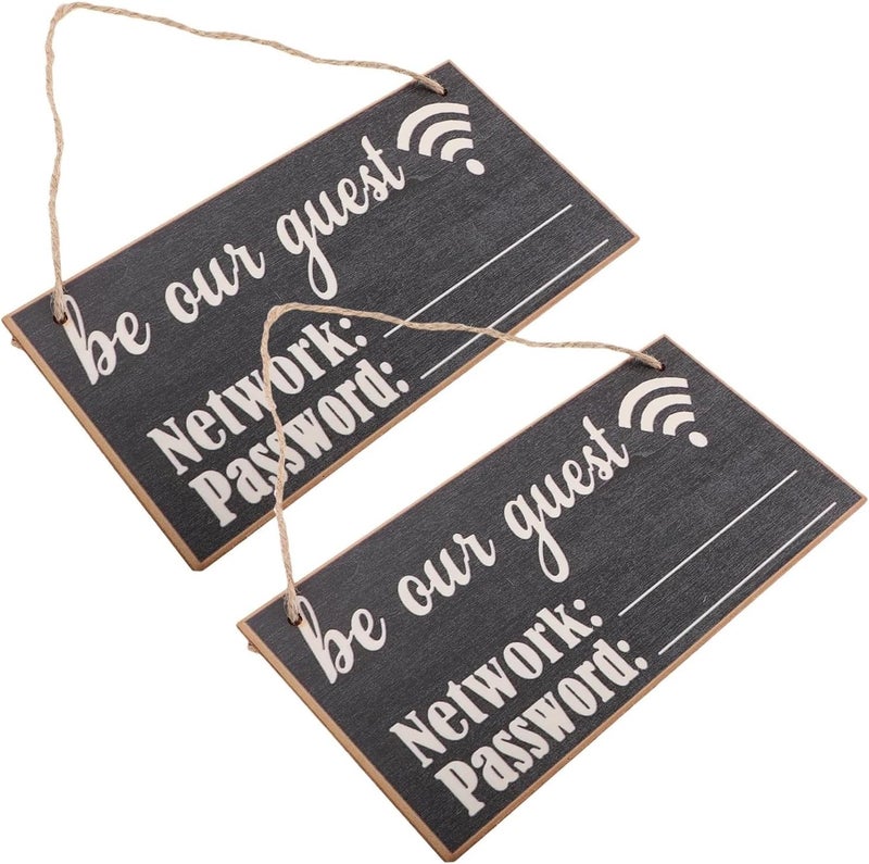 14Pcs Wooden WiFi Password Signs Chalkboard Style Reusable Guest Room Office Hotel Decor WiFi Password Tag Display Board - Image 4