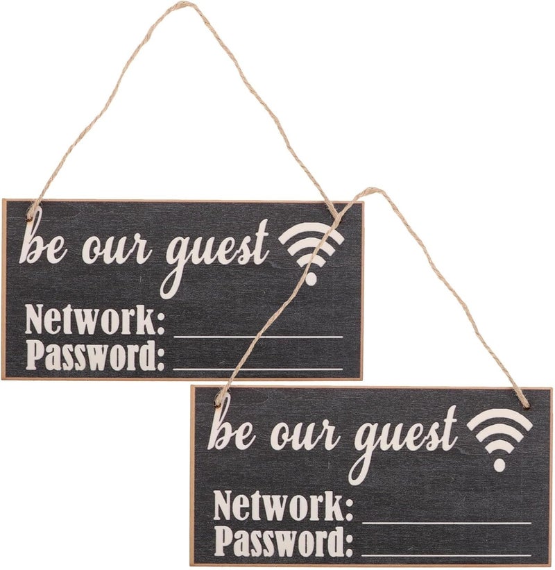 14Pcs Wooden WiFi Password Signs Chalkboard Style Reusable Guest Room Office Hotel Decor WiFi Password Tag Display Board - Image 1