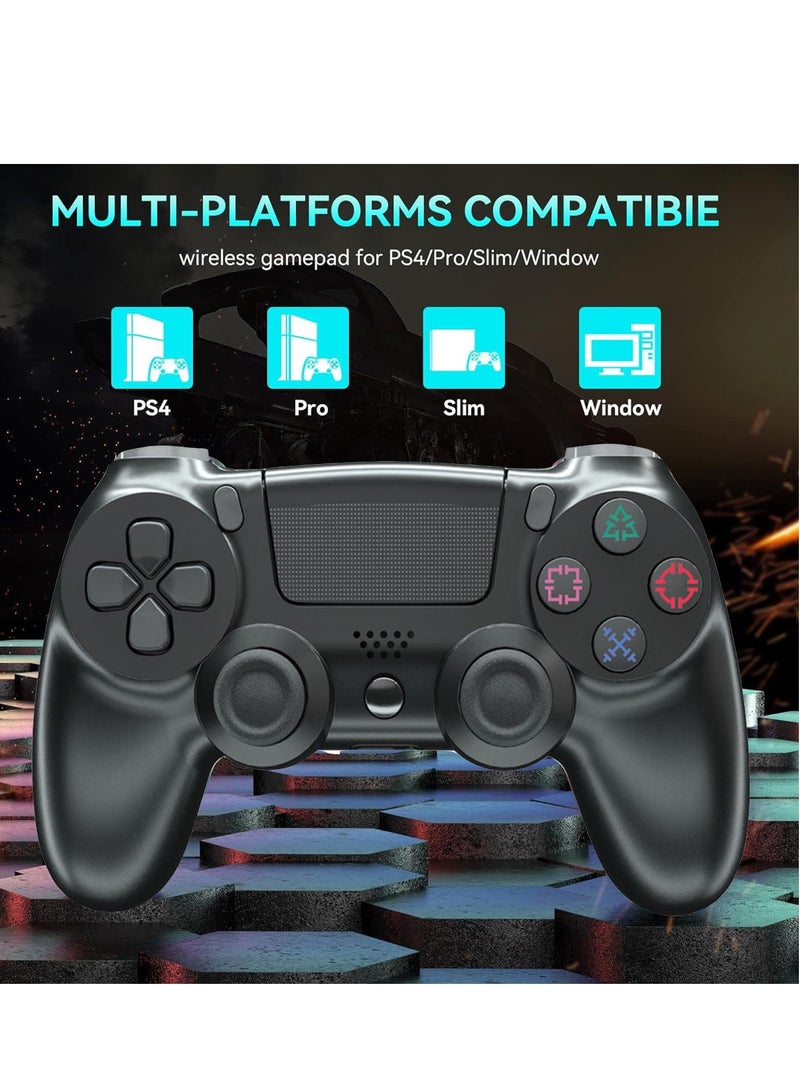 وحدة تحكم لاسلكية مزدوجة الصدمات تعمل بالبلوتوث لجهاز PS4 Gamepad لجهاز Play Station 4 باللون الأسود - Image 5