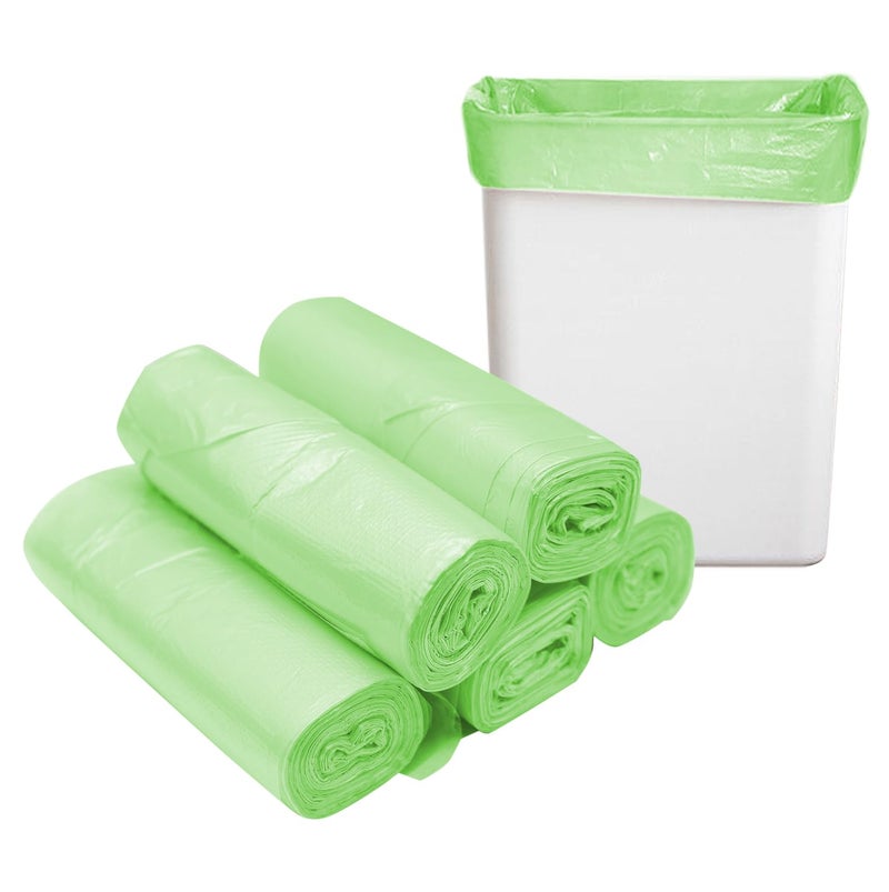 YYaaloa 8 Gallon Trash Bags Colored - Extra Thick Medium Garbage Bags 1.1 mil Strong  Leakage-Free Unscented 30 Liter Thick for Bathroom  Office  Kitchen Waste Basket Trash Can (Green  200 Count) - Image 1