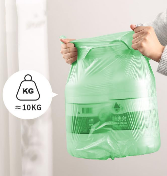 YYaaloa 8 Gallon Trash Bags Colored - Extra Thick Medium Garbage Bags 1.1 mil Strong  Leakage-Free Unscented 30 Liter Thick for Bathroom  Office  Kitchen Waste Basket Trash Can (Green  200 Count) - Image 4