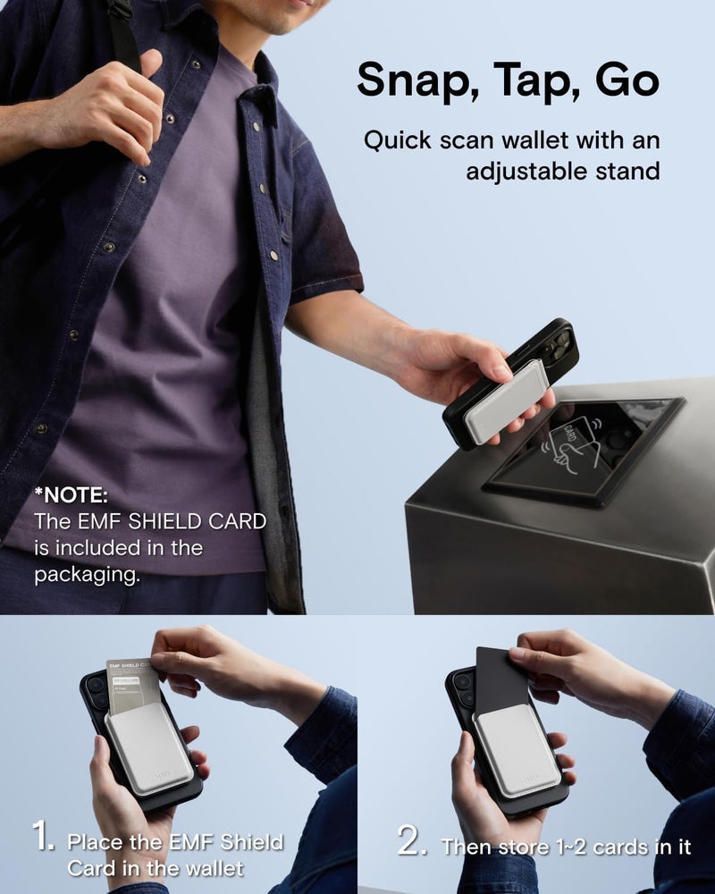 MOFT MagSafe Wallet Card Holder, Fit 1-2 Cards, Adjustable Magnetic Wallet Stand with Open ID Window, Quick Access Flash Wallet Phone Stand for iPhone 16/15/14/13/12 Series (Windy Blue) - Image 4