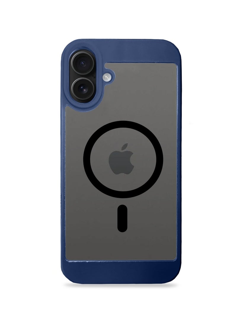 Wtech Apple iPhone 16 Plus 2024 Magsafe Hybrid TPU Silicone Slim Case Cover - Navy Blue - Image 2