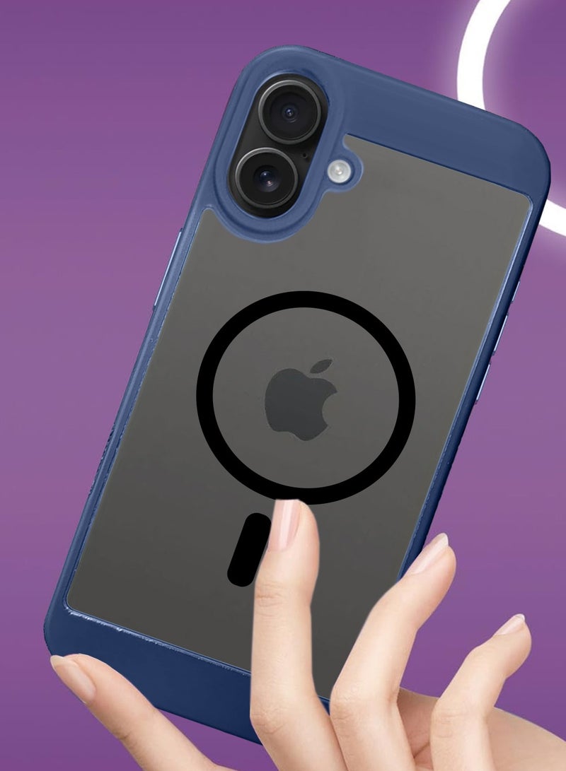 Wtech Apple iPhone 16 Plus 2024 Magsafe Hybrid TPU Silicone Slim Case Cover - Navy Blue - Image 4