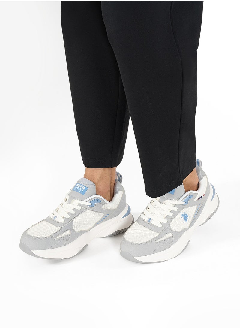 Men's Light Grey Low-Top Sneakers - Lightweight Lace-Up Design, Comfortable for Everyday Outfits