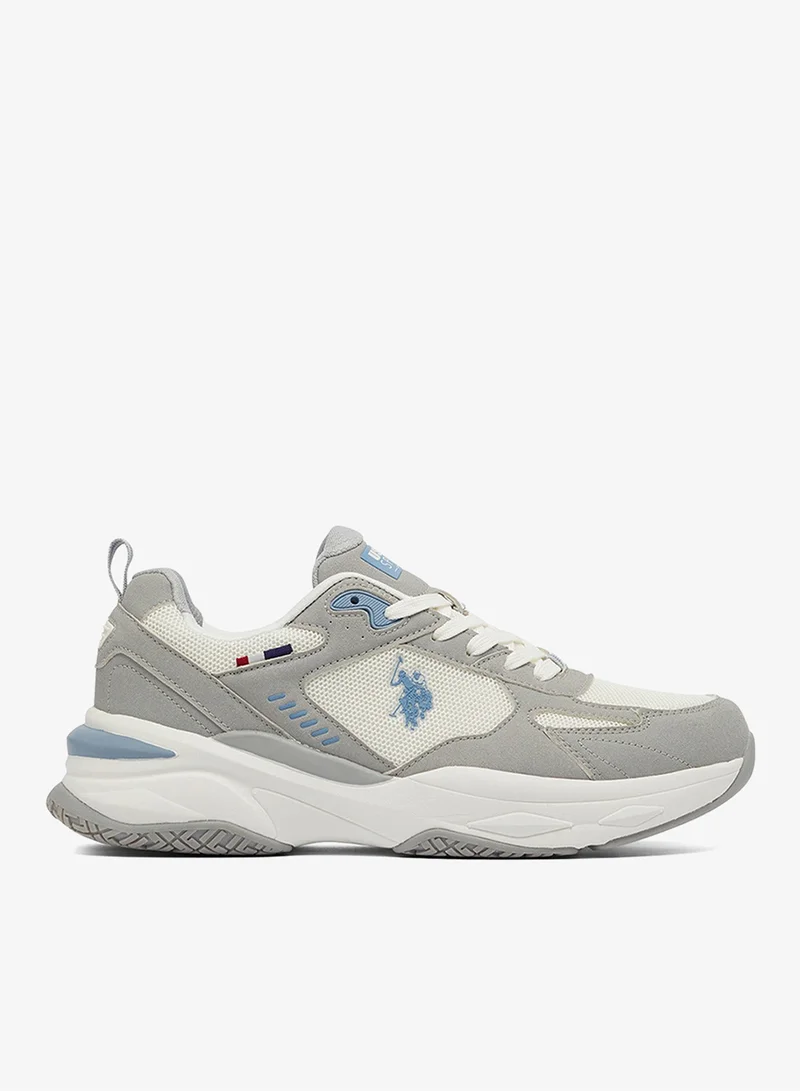 Men's Light Grey Low-Top Sneakers - Lightweight Lace-Up Design, Comfortable for Everyday Outfits