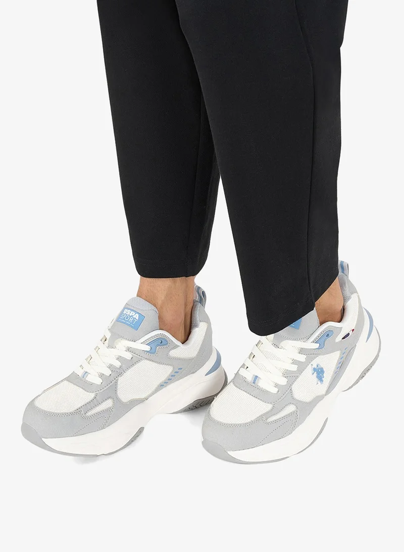 U.S. Polo Assn. Light Grey Men's Light Grey Low-Top Sneakers - Lightweight Shoes Lace-Up Design, Comfortable for Everyday Outfits for Men | Best Price UAE