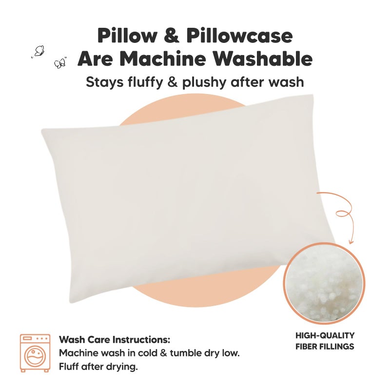 KeaBabies Toddler Pillow with Pillowcase - 13x18 My Little Dreamy Kids Travel Bed Pillows for Sleeping, Organic Cotton Small Pillowcase, Soft & Breathable, Machine Washable, Toddlers 2-5 Years Old (Clay) - Image 4