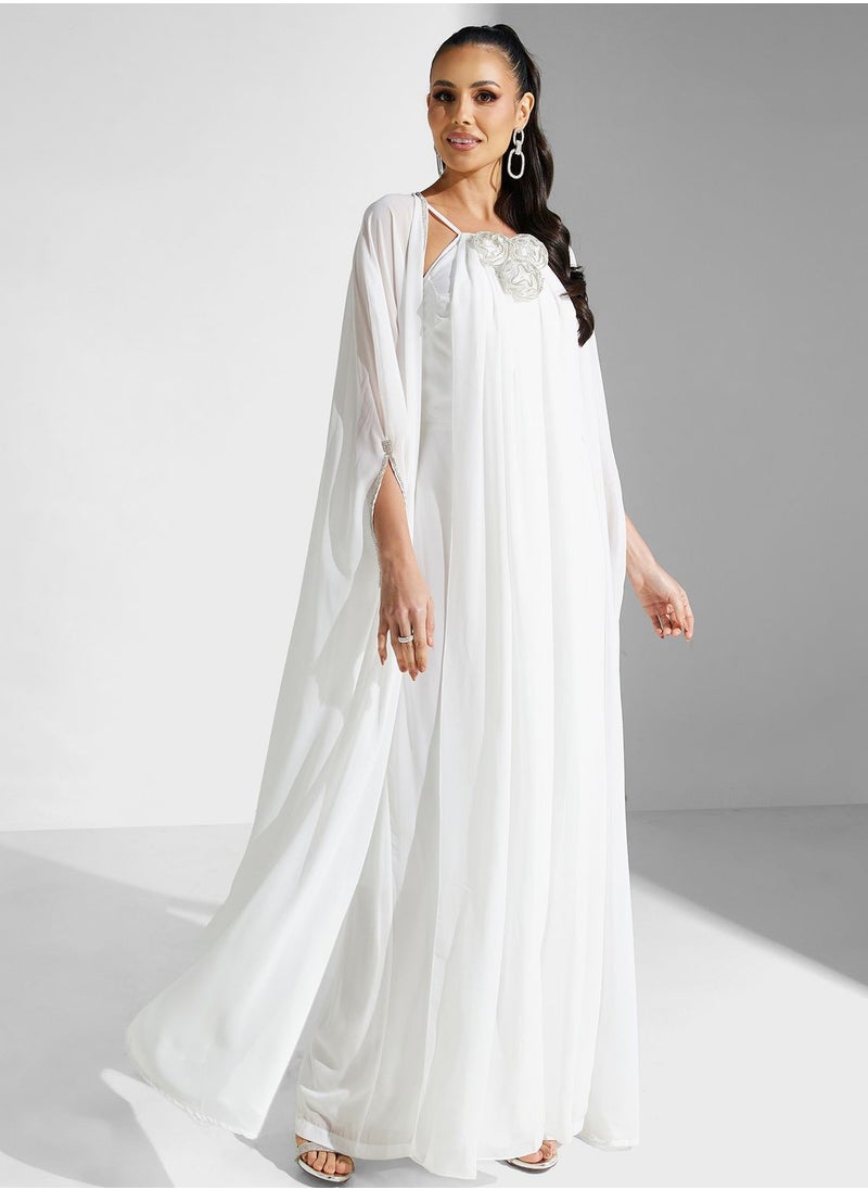 Golden Apple - Floral Knitted Kaftan - Image 1