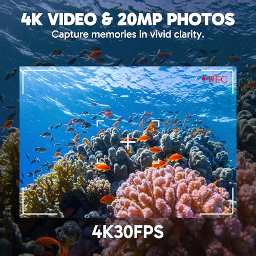 AKASO EK7000 Pro 4K30fps Action Camera with 64GB MicroSDXC U3 Memory Card Accessories Kit Bundle Ultra HD 131FT Waterproof Camera EIS WiFi Remote Control 5X Zoom Underwater Camera - Image 3