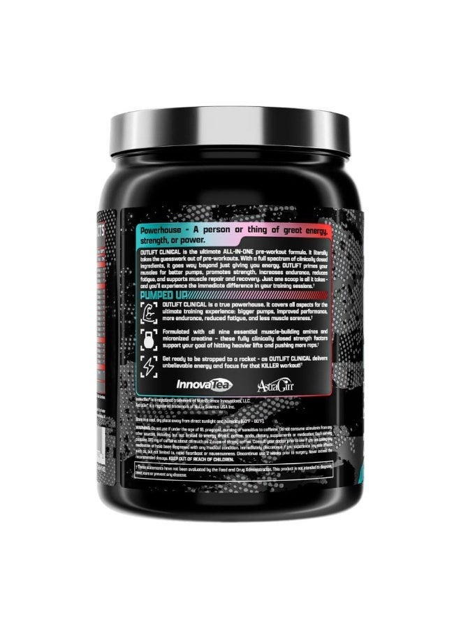 Nutrex Research Outlift Clinical Pre-Workout Powder with L-Citrulline, Creatine Monohydrate, Beta-Alanine, Essential Amino Acids, L-Tyrosine and Natural Caffeine, Miami Vice, 22 - Image 2