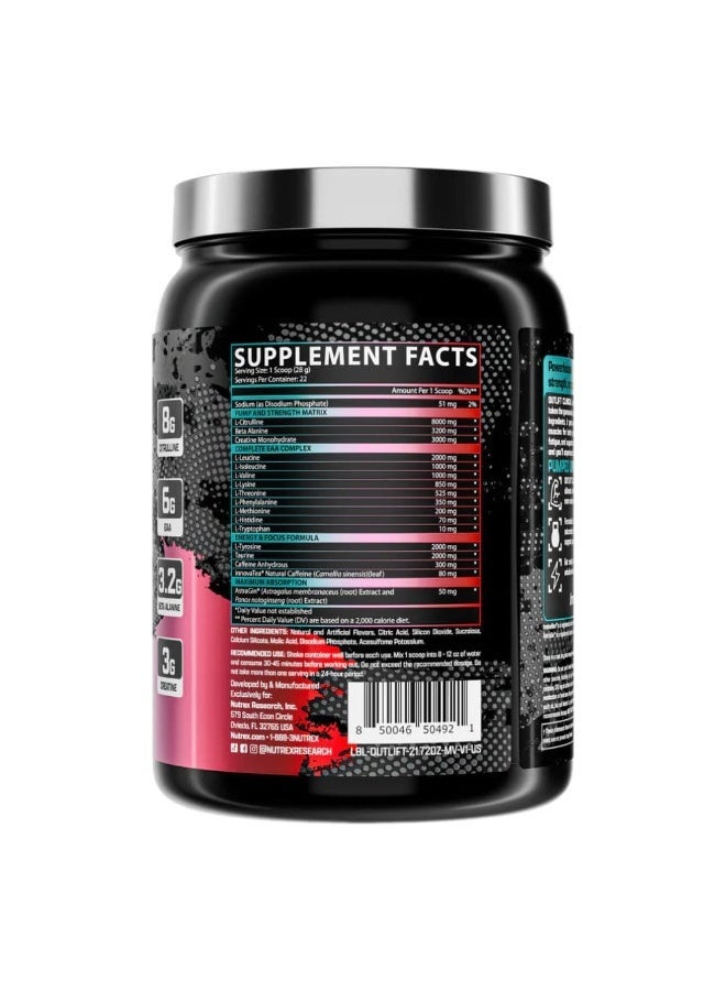 Nutrex Research Outlift Clinical Pre-Workout Powder with L-Citrulline, Creatine Monohydrate, Beta-Alanine, Essential Amino Acids, L-Tyrosine and Natural Caffeine, Miami Vice, 22 - Image 4