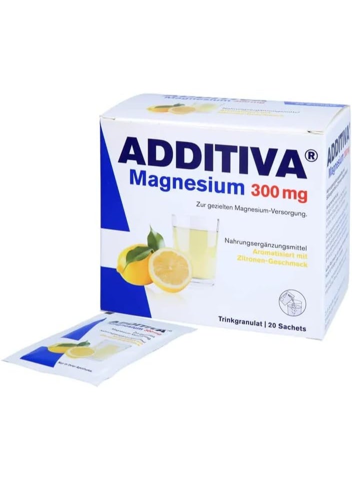 ADDITIVA Magnesium Powder - Muscle, Nerve & Energy Support 300 mg, Box of 20 Sachets - Image 2