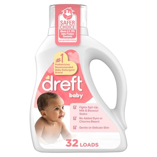 Dreft Baby Liquid Laundry Detergent, Gentle on Sensitive Skin Laundry Soap, 42 fl oz, 32 Loads (Packaging May Vary) - Image 1