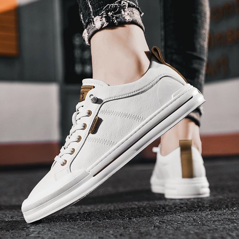 Men'S Shoes 2023 Autumn New Fashion Shoes Men'S Popular White Shoes Men'S Casual Shoes White Shoes Men'S Plain Panel Shoes - Image 5