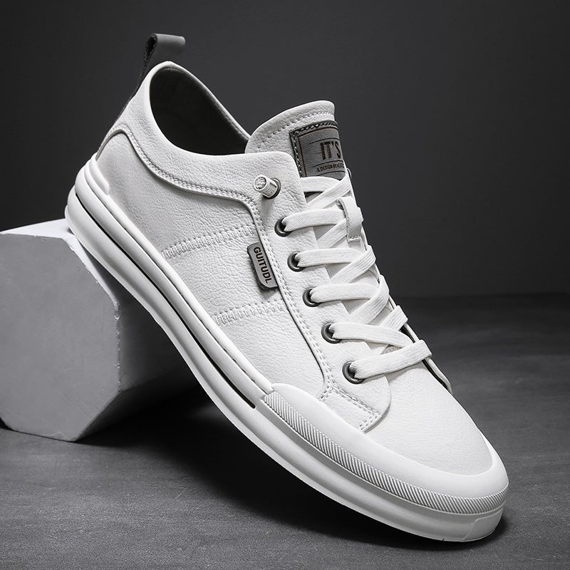 Men'S Shoes 2023 Autumn New Fashion Shoes Men'S Popular White Shoes Men'S Casual Shoes White Shoes Men'S Plain Panel Shoes - Image 1