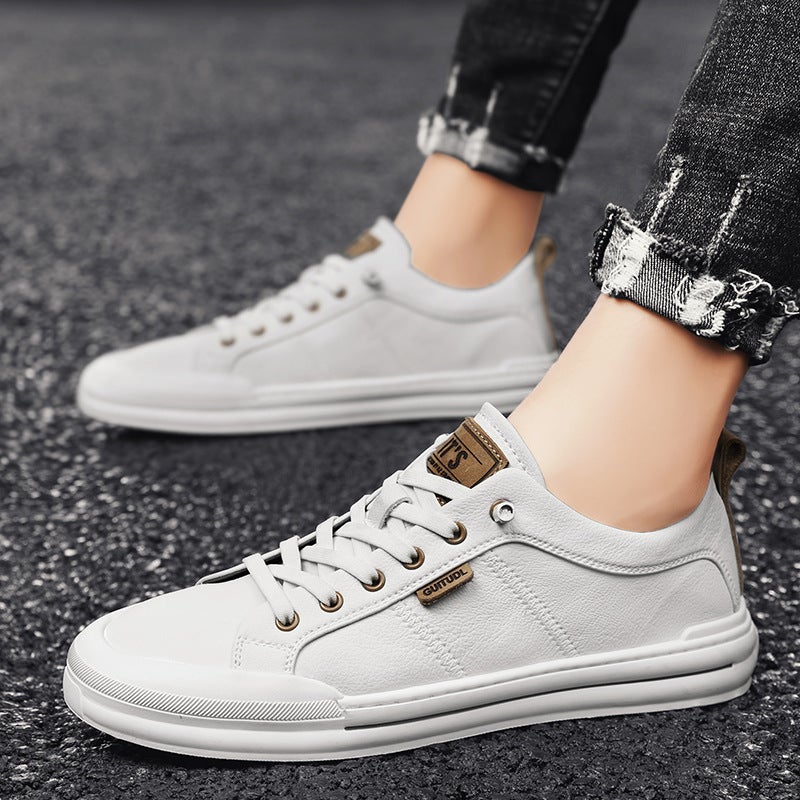 Men'S Shoes 2023 Autumn New Fashion Shoes Men'S Popular White Shoes Men'S Casual Shoes White Shoes Men'S Plain Panel Shoes - Image 4