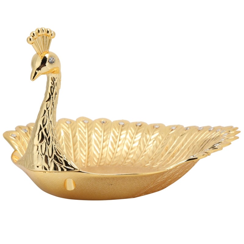 Snack Peacock Plate Metal Dried Fruit Dish Inventive Craft Decorations Ornaments - Image 1