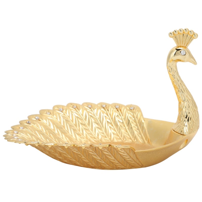 Snack Peacock Plate Metal Dried Fruit Dish Inventive Craft Decorations Ornaments - Image 3
