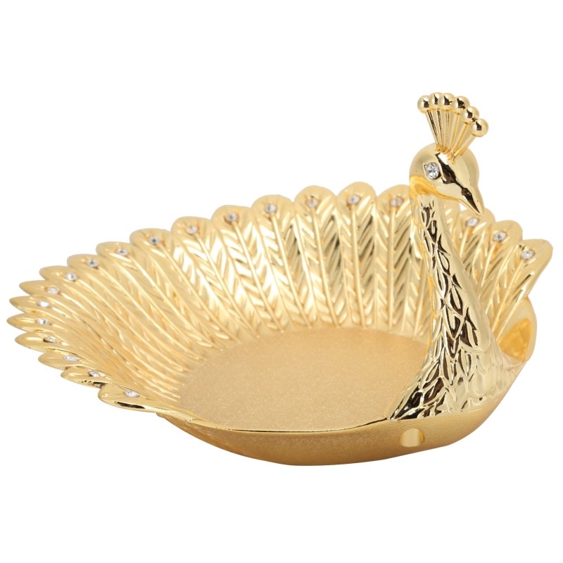 Snack Peacock Plate Metal Dried Fruit Dish Inventive Craft Decorations Ornaments - Image 2