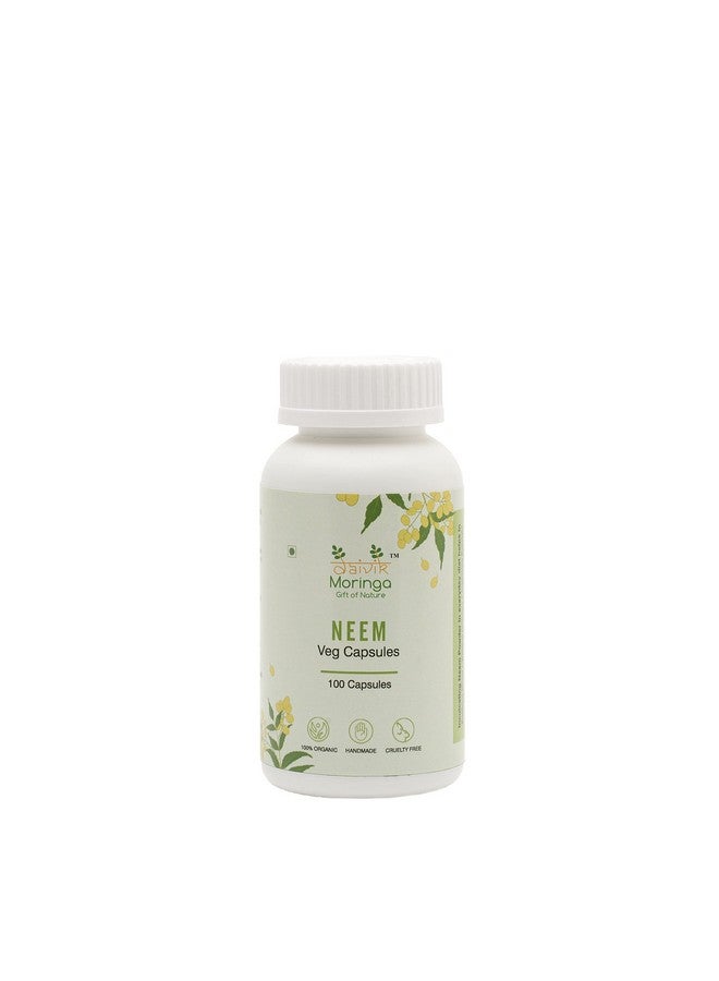 DAIVIK MORINGA GIFT OF NATURE Daivik Moringa Neem Capsules for Healthy Skin and Hair | Powerful Blood Purifier| Helps to Balance Blood Sugar Levels & Boosts Liver Health & Metabolism - 100 Veg Capsules|650MG - Image 1