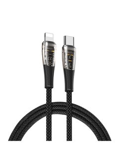 DUZZONA DUZZONA  A5 PD 20W USB-C/Type-C to 8 Pin Transparent Fast Charging Data Cable, Length: 1m(Black)  - Image 1