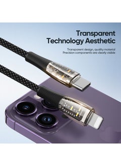 DUZZONA DUZZONA  A5 PD 20W USB-C/Type-C to 8 Pin Transparent Fast Charging Data Cable, Length: 1m(Black)  - Image 3