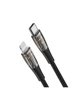 DUZZONA DUZZONA  A5 PD 20W USB-C/Type-C to 8 Pin Transparent Fast Charging Data Cable, Length: 1m(Black)  - Image 2