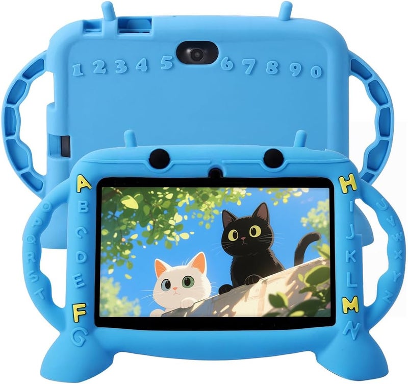 MengDash Kids Tablet, 7 inch Tablet for Kids 3-10, Educational Learning Toddler Tablet Android 11, 3GB RAM+32GB ROM Storage, Google Play Netflix YouTube, Baby Girl boy Gifts (Blue) - Image 1