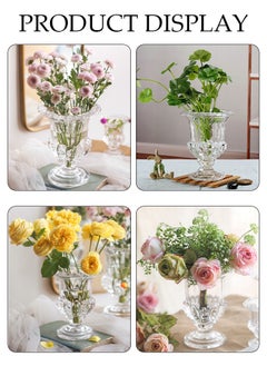 DUNISO Creative Clear Glass Vase Craft Aesthetic Decorative Small Flower Vase Hydroponic Plant Desktop Ornament Modern Irregularity Vase for Flowers Rose Home and Office  - Image 4