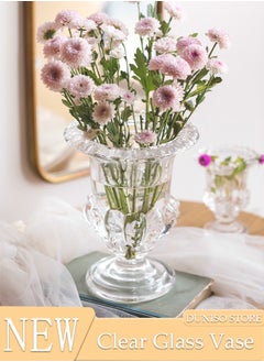 DUNISO Creative Clear Glass Vase Craft Aesthetic Decorative Small Flower Vase Hydroponic Plant Desktop Ornament Modern Irregularity Vase for Flowers Rose Home and Office  - Image 1