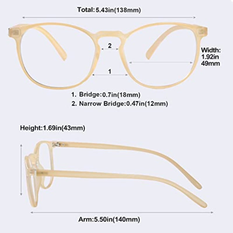 Blue Light Blocking Glasses Women/Men, Retro Round Anti Eyestrain Computer Gaming Glasses - Image 4