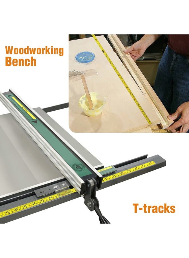 A.I.FORCE 2Packs Steel Self-Adhesive Measuring Tape, 44-Inch or 110cm Imperial and Metric Scale Ruler Sticker, Left to Right Reading Tape Measure Sticker for Workbench, Woodworking, Saw, Drafting Table, Yellow - Image 4