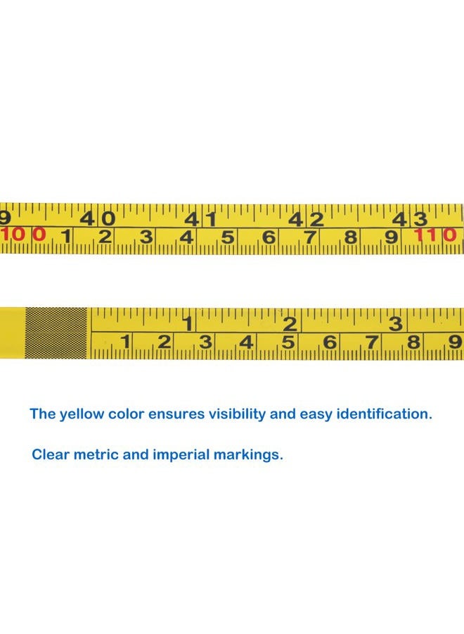A.I.FORCE 2Packs Steel Self-Adhesive Measuring Tape, 44-Inch or 110cm Imperial and Metric Scale Ruler Sticker, Left to Right Reading Tape Measure Sticker for Workbench, Woodworking, Saw, Drafting Table, Yellow - Image 3
