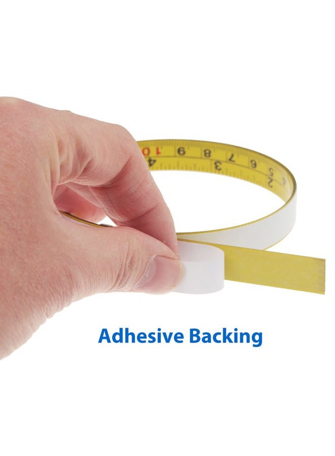 A.I.FORCE 2Packs Steel Self-Adhesive Measuring Tape, 44-Inch or 110cm Imperial and Metric Scale Ruler Sticker, Left to Right Reading Tape Measure Sticker for Workbench, Woodworking, Saw, Drafting Table, Yellow - Image 2