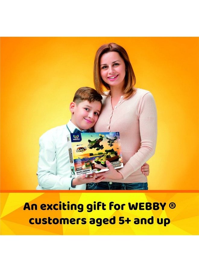 Webby - 4 In 1 Military Abs Building Blocks Kit Adventure Play Set Fun Creative Toy Set For 5+ Years Kid (122 Pcs) Multicolor - Image 1