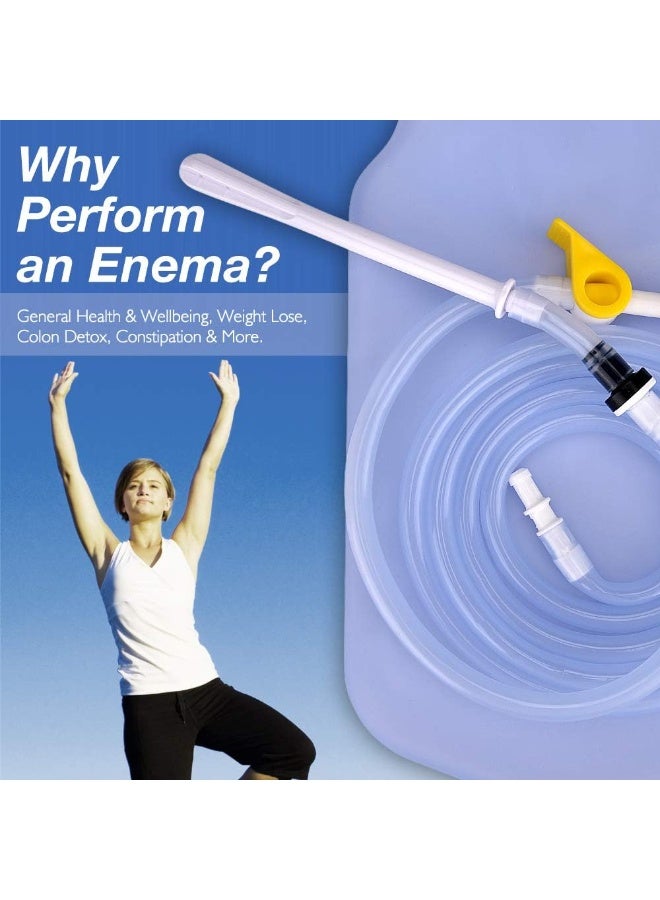 Relex Non-Toxic Silicone Enema Bag Kit, Reusable, 2L, with 1.5m Long Hose 5 Replaceable Tips and Controlled Water Flow for Colon Detox Cleanse Douche for Women and Men - Image 5