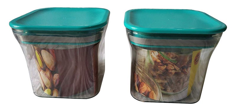 Machak Unbreakable Air Tight Food Storage Jar Kitchen Container Set | 600 Ml | Sky Blue | Pack of 8 - Image 3
