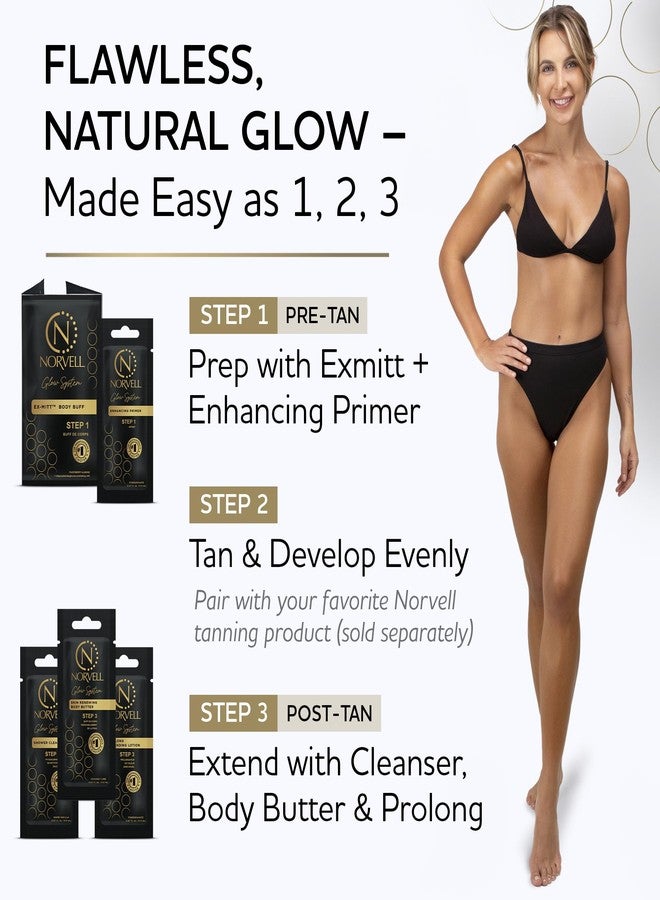 Norvell Glow System Trial Set – 5-Step Sunless Tanning Essentials with Exmitt, Primer, Cleanser, Body Butter & Prolong – Reusable Travel Pouch - Image 5