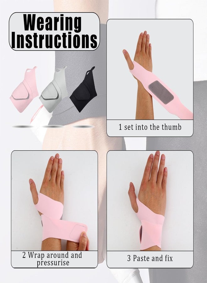 BangBoom 2 Pieces 0.35" Ultra Thin Compression Wrist Brace for Carpal Tunnel, Adjustable Arthritis Wrist Wraps, Left and Right Hand Wrist Support Brace Guard for Endonitis Sprain Pain Relief (2, Pink) - Image 5