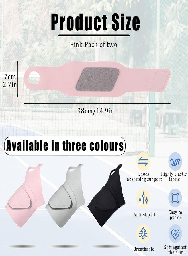 BangBoom 2 Pieces 0.35" Ultra Thin Compression Wrist Brace for Carpal Tunnel, Adjustable Arthritis Wrist Wraps, Left and Right Hand Wrist Support Brace Guard for Endonitis Sprain Pain Relief (2, Pink) - Image 2