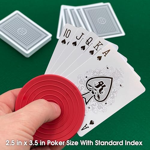 CHH Royal 100% Plastic Standard Poker Size Playing Cards – 3.5" x 2.5" with Protective Cases – Durable and Washable – Professional Casino Size - 12 Pack - Image 5