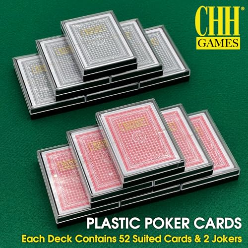 CHH Royal 100% Plastic Standard Poker Size Playing Cards – 3.5" x 2.5" with Protective Cases – Durable and Washable – Professional Casino Size - 12 Pack - Image 2