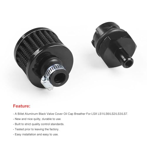 Dyno Racing Aluminum Billet Valve Cover Adapter Oil Cap Breather Fitting AN10 & Filter Accessory Compatible With LX LSX LS1 LS2 LS3 LS6 LS7 - Image 4