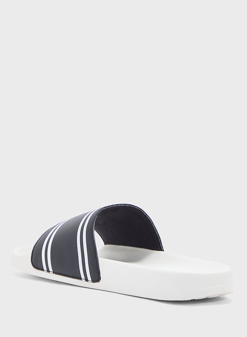 Seventy Five Stripes Detail Casual Slides  - Image 2