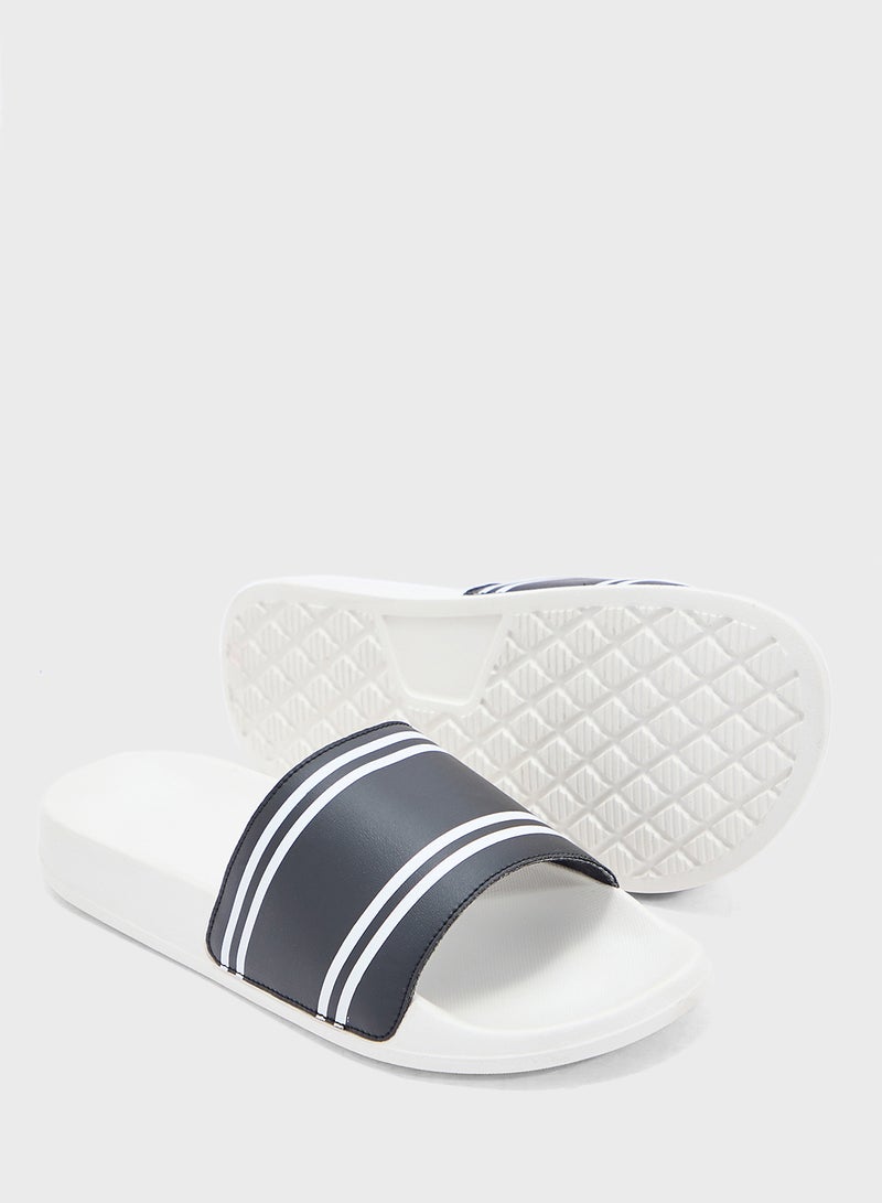 Seventy Five Stripes Detail Casual Slides  - Image 3
